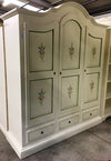Armadio classico 3 porte bianco filo verde legno 185X62X220 (598)