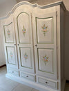 Armadio classico 3 porte bianco filo verde legno 185X62X220 (598)