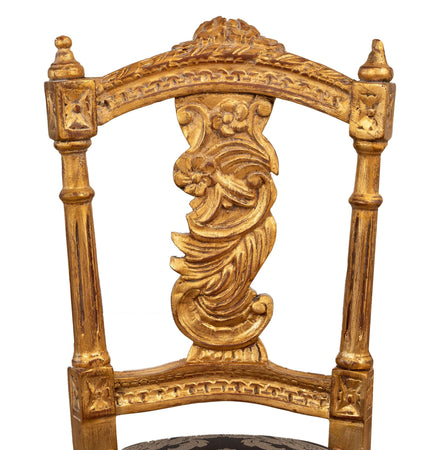 Biscottini Biscottini Sedia Poltrona Luigi XVI Legno Faggio Intagliato Patina Foglia Oro