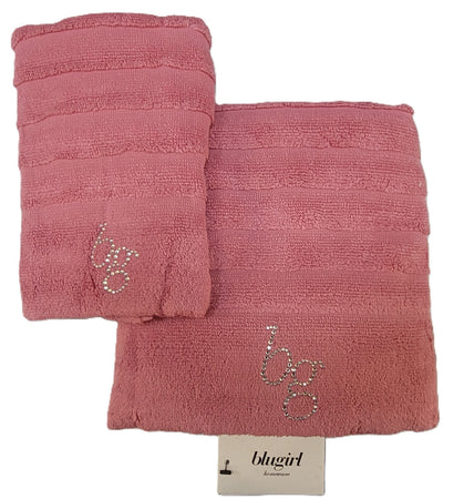 Asciugamani Blugirl Natasha Set Viso + Ospite in Puro Cotone – Eleganza, Morbidezza e Alta Assorbenza