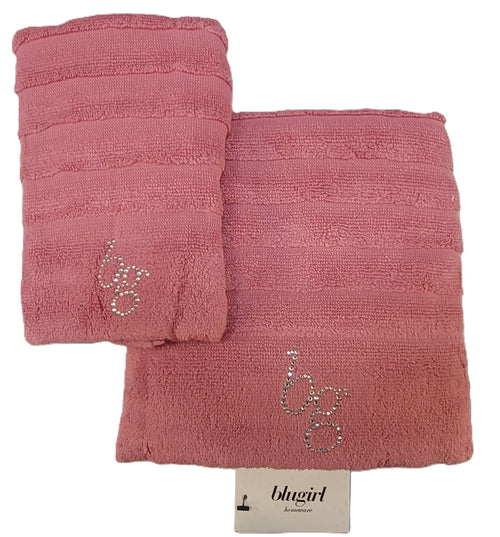 Asciugamani Blugirl Natasha Set Viso + Ospite in Puro Cotone – Eleganza, Morbidezza e Alta Assorbenza
