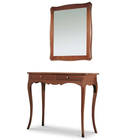 MOBILI 2G - CONSOLLE CON SPECCHIO IN LEGNO TINTA NOCE ARTE POVERA (537+538)