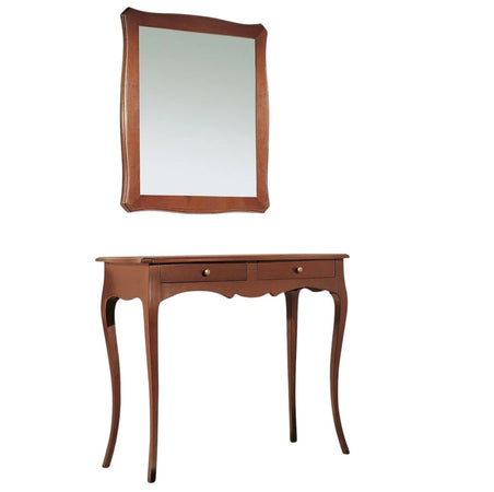 MOBILI 2G - CONSOLLE CON SPECCHIO IN LEGNO TINTA NOCE ARTE POVERA (537+538)