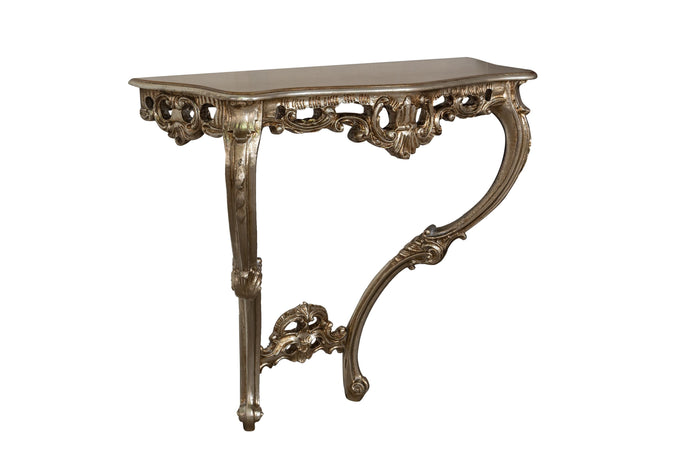 Biscottini CONSOLLE IN LEGNO FINITURA FOGLIA ARGENTO ANTICATO MADE IN ITALY dimensioni