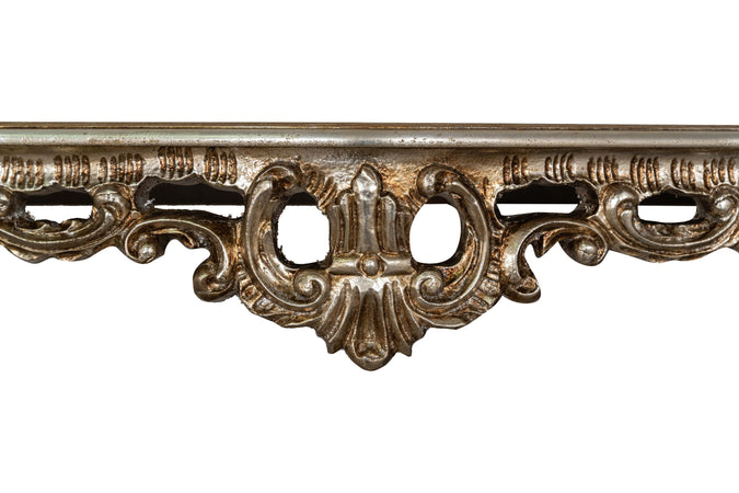 Biscottini CONSOLLE IN LEGNO FINITURA FOGLIA ARGENTO ANTICATO MADE IN ITALY dimensioni