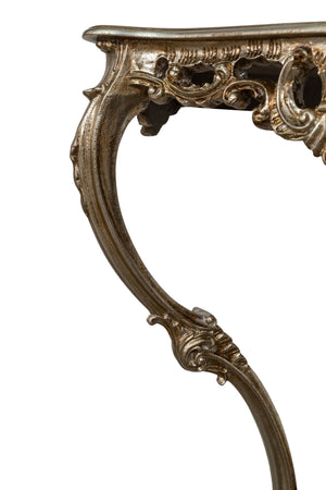 Biscottini CONSOLLE IN LEGNO FINITURA FOGLIA ARGENTO ANTICATO MADE IN ITALY dimensioni