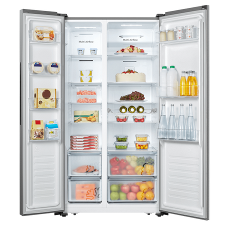 Hisense Frigo Side By Side Total Nofrost 662lt F 91cm Silver Rs677n4aif