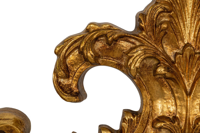 Biscottini Sopraporta in legno finitura foglia oro anticato Made in Italy