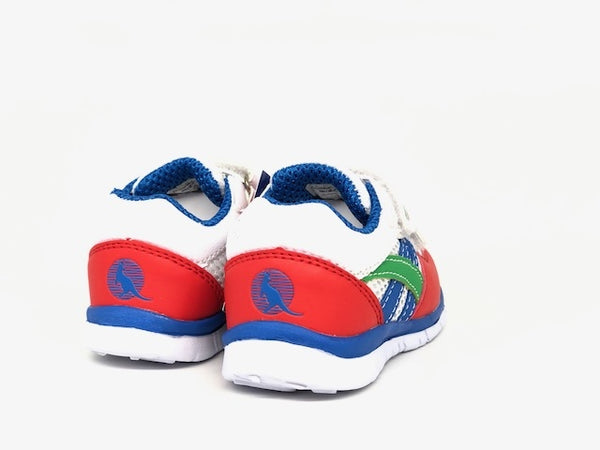 CANGURO Sneaker bimbo rossa verde bianca e blu