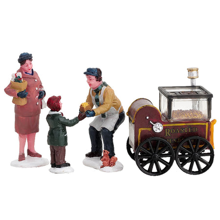 Statuetta in poliresina "Vendita di Pop Corn" per villaggio di Natale h 6 cm