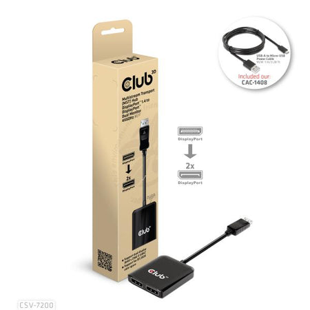 CLUB3D CSV-7220 cavo e adattatore video 1 m DisplayPort HDMI + DisplayPort Grigio (Club 3D - videoadapter - 20 cm)