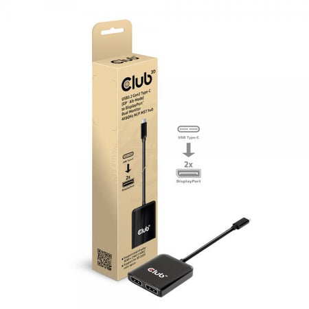 CLUB3D CSV-1555 cavo e adattatore video 1,5 m USB tipo-C 2 x DisplayPort Nero (Club 3D videoadapter - 20 cm)