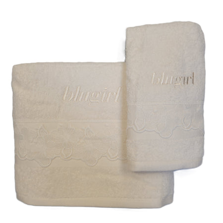 Set Asciugamani Blugirl Eva: Set Viso + Ospite, Puro Cotone, Eleganza Naturale