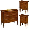 SET IN LEGNO COMO' 2 COMODINI ARTE POVERA TINTA NOCE (175)