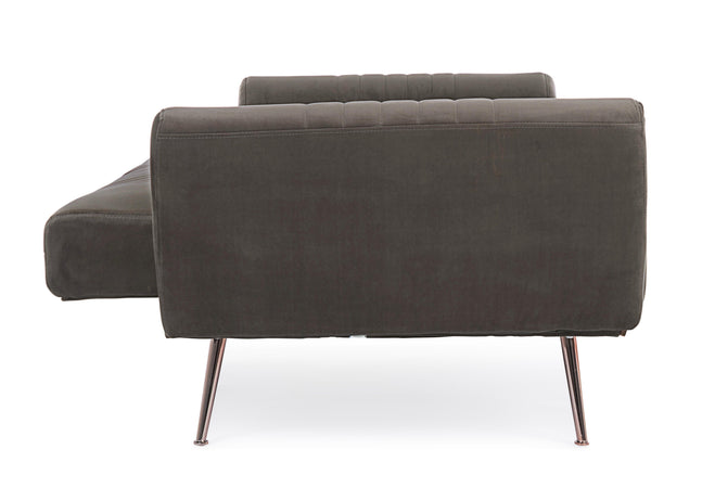 Divano letto in velluto verde 3 posti "Johnny " con piedi e struttura ottone 210 cm