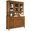MOBILI 2G - CRISTALLIERA ARTE POVERA LEGNO MASSELLO 3 PORTE 3 CASSETTI TINTA NOCE 160x50x221 (6009+6010)