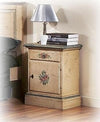 MOBILI 2G -  Comodino arte povera 1 cassetto 1 porta legno shabby avorio 50x38x65 (1430)