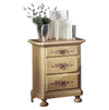 MOBILI 2G -  Comodino arte povera 3 cassetti legno shabby avorio rosso 50x38x66 (1423)