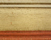 MOBILI 2G -  Cassettiera arte povera 5 cassetti legno shabby avorio rosso 116x51x101 (1422)