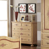 MOBILI 2G -  Cassettiera arte povera 5 cassetti legno shabby avorio rosso 116x51x101 (1422)
