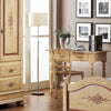 Sedia arte povera legno shabby avorio rosso seduta paglia 43x47x87 (1427)
