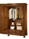 MOBILI 2G - ARMADIO CLASSICO 2 PORTE 2 CASSETTI LEGNO SHABBY TORTORA GRIGIO 135x63X203 (1465)