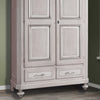 MOBILI 2G - ARMADIO CLASSICO 2 PORTE 2 CASSETTI LEGNO SHABBY TORTORA GRIGIO 135x63X203 (1465)