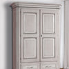 MOBILI 2G - ARMADIO CLASSICO 2 PORTE 2 CASSETTI LEGNO SHABBY TORTORA GRIGIO 135x63X203 (1465)