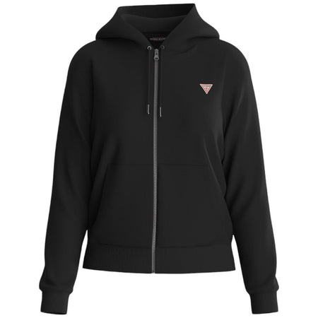 Guess felpa nera zip cappuccio mini logo W4YQ03KC811JBLK