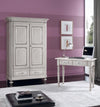 MOBILI 2G - Scrivania arte povera 2 cassetti shabby grigio tortora 105x55x80 (1466)