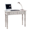 MOBILI 2G - Scrivania arte povera 2 cassetti shabby grigio tortora 105x55x80 (1466)