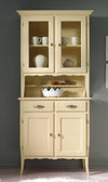 MOBILI 2G - CRISTALLIERA 2 PORTE IN LEGNO SHABBY AVORIO L.98.P.51 H.213