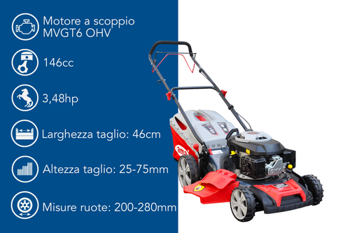 Rasaerba a trazione Ama NRT 465 da 146cc funzioni 4in1
