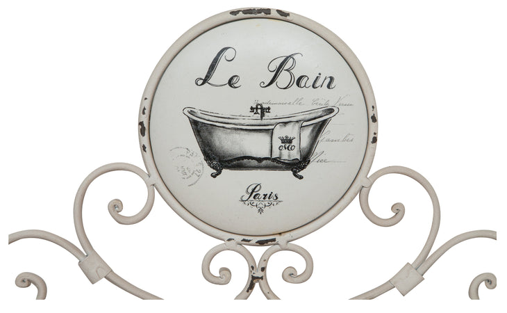 Biscottini Biscottini Appendino muro Le Bain ferro battuto 3 pomelli porcellana 30x6x25