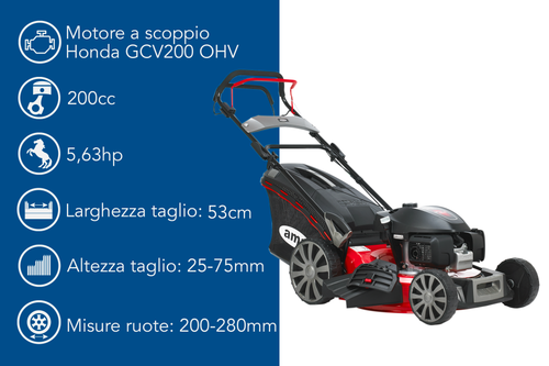 Rasaerba a trazione Ama TRX 531H da 200cc funzioni 4in1