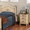 MOBILI 2G -  Comodino arte povera 3 cassetti legno shabby avorio antico azzurro 50x38x66 (1440)