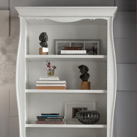 MOBILI 2G - LIBRERIA CLASSICA IN LEGNO 2 CASSETTI BIANCO 106X47X204 (3099)