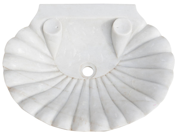 Biscottini Lavandino a conchiglia in marmo bianco L64xPR50xH12 cm