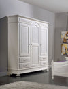 ARMADIO 3 PORTE 4 CASSETTI LEGNO SHABBY BIANCO 184X60X223 (2206)