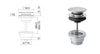 Scarico lavabo Click-Clack G11/4 modello universale in acciaio inox 316L di Tubico Tevere