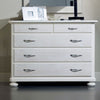 MOBILI 2G - COMO 5 CASSETTI IN LEGNO BIANCO SPAZZOLATO L.118 P.52 H.99 (2214)