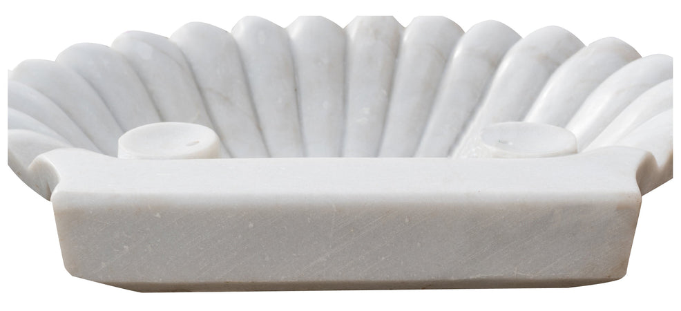 Biscottini Lavandino a conchiglia in marmo bianco L64xPR50xH12 cm