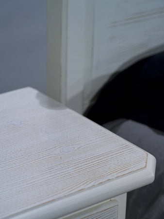 MOBILI 2G - COMO 5 CASSETTI IN LEGNO BIANCO SPAZZOLATO L.118 P.52 H.99 (2214)