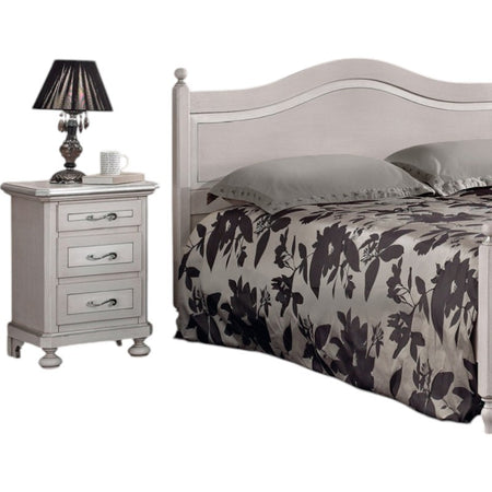 MOBILI 2G -  Comodino arte povera 3 cassetti legno shabby tortora grigio 50x38x66 (1476)