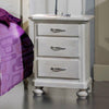 MOBILI 2G -  Comodino 3 cassetti legno shabby bianco spazzolato 50x38x66 (2215)