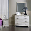 MOBILI 2G -  Comodino 3 cassetti legno shabby bianco spazzolato 50x38x66 (2215)