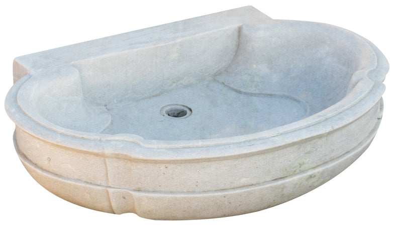 Biscottini Biscottini Vasca Marmo Bianco 80x57x16 Realizzata a Mano Lavandino Esterno