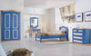 LETTO SINGOLO ARTE POVERA BLU E MIELE LEGNO 103x210x106 (2231)
