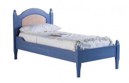 LETTO SINGOLO ARTE POVERA BLU E MIELE LEGNO 103x210x106 (2231)