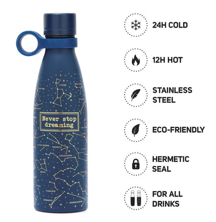 Legami, Bottiglia Termica Hot&Cold 500 Ml, tema stars
